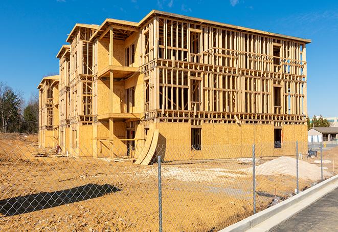 a snapshot of temporary chain link fences protecting a large construction project from unauthorized access in Lake Ozark MO